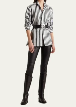 Ralph Lauren CollectionCapri Relaxed-Fit Striped Cotton Shirt