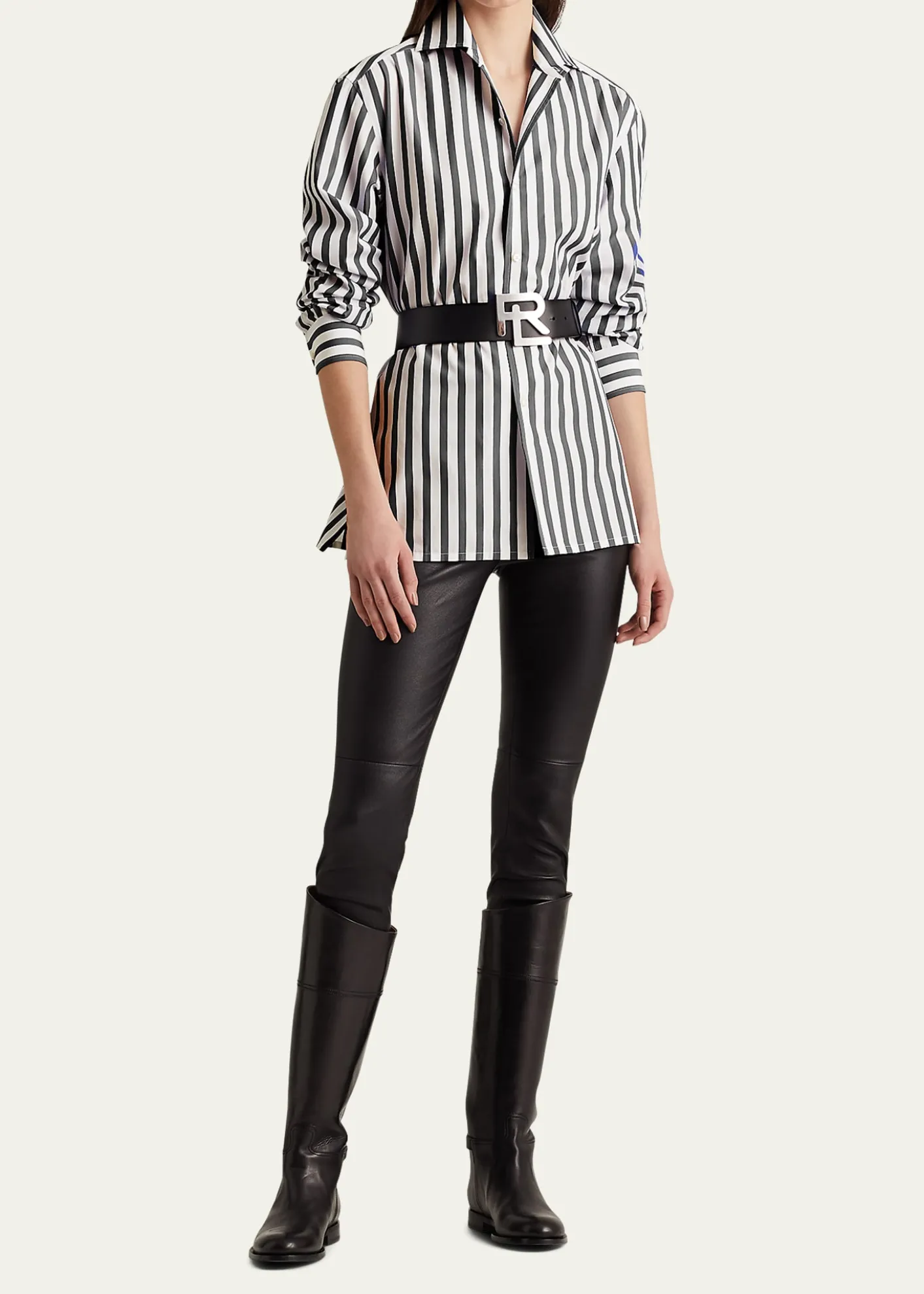 Ralph Lauren CollectionCapri Relaxed-Fit Striped Cotton Shirt