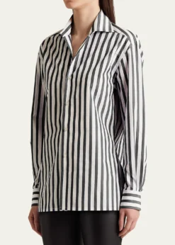 Ralph Lauren CollectionCapri Relaxed-Fit Striped Cotton Shirt