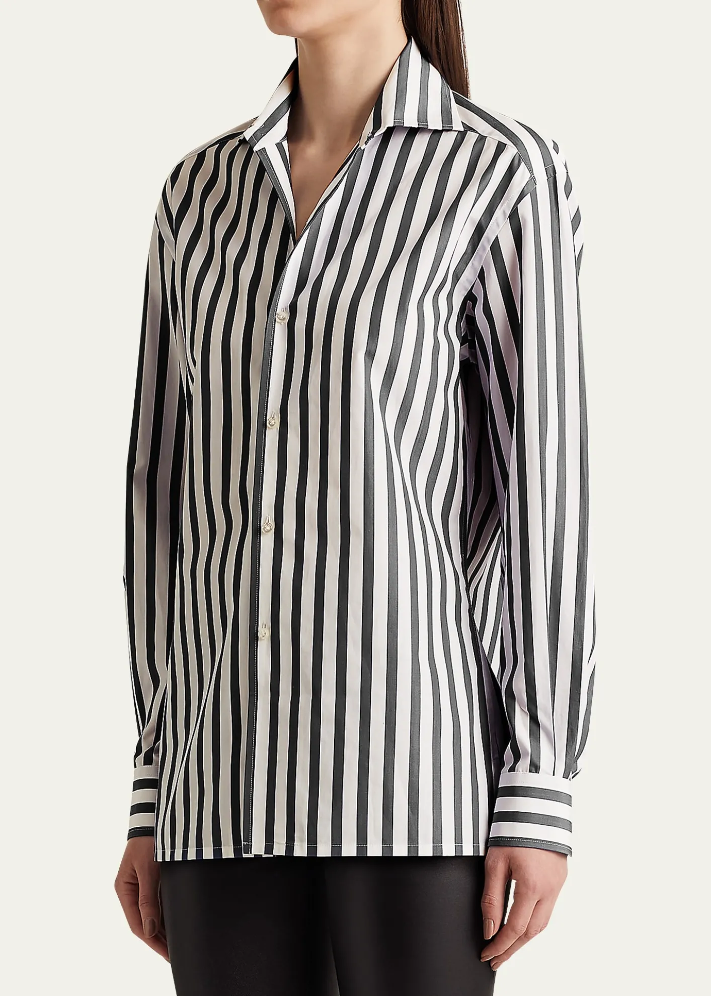 Ralph Lauren CollectionCapri Relaxed-Fit Striped Cotton Shirt