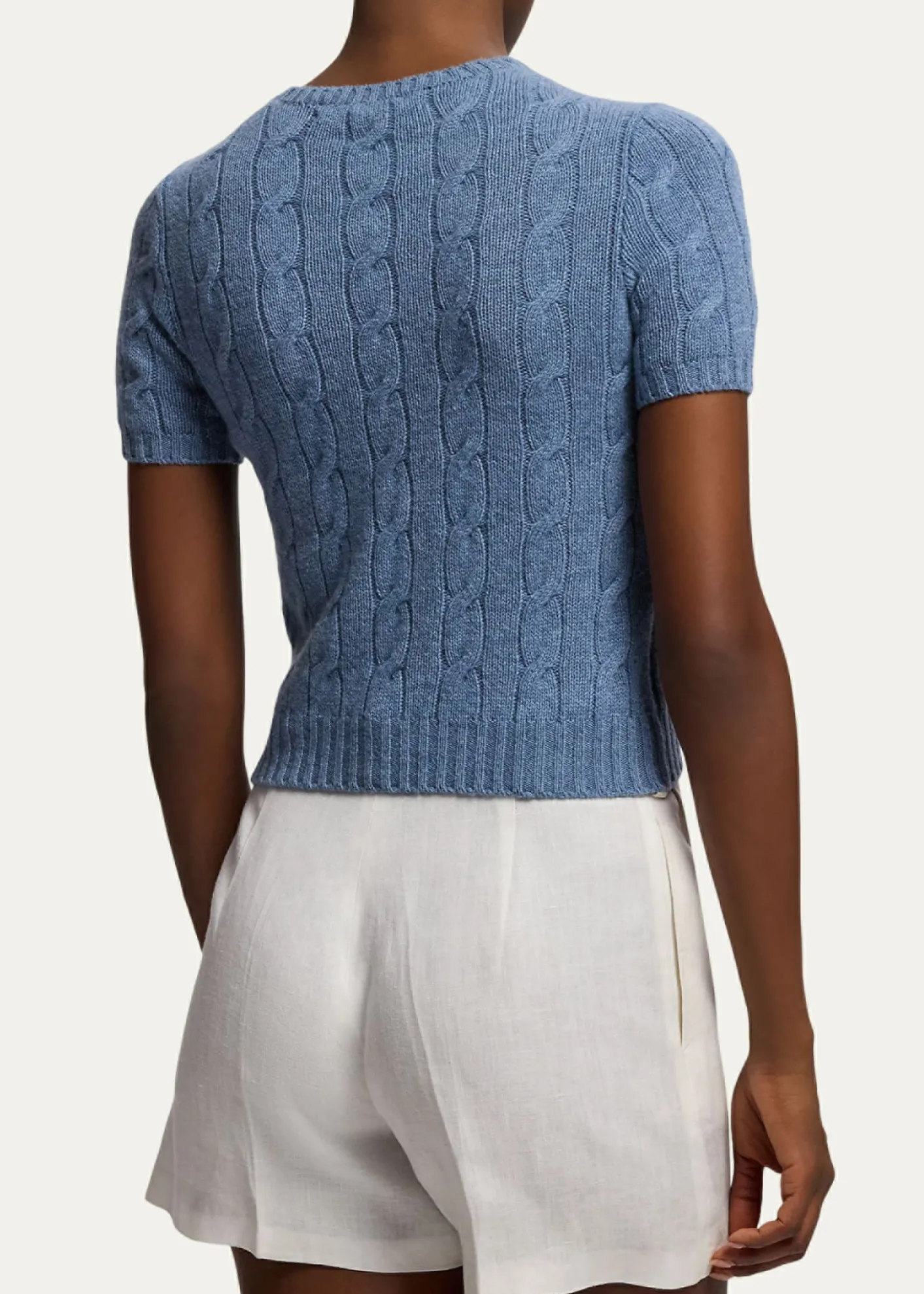 Ralph Lauren CollectionCashmere Short-Sleeve Crewneck Sweater