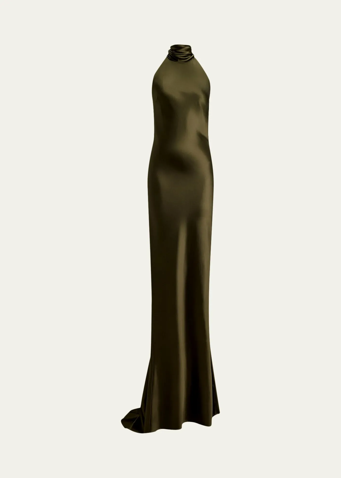 Ralph Lauren CollectionChilton Stretch Satin Halter Evening Dress