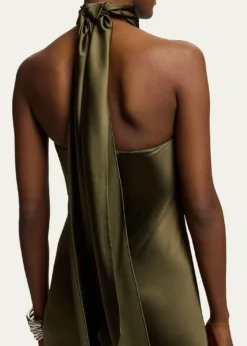 Ralph Lauren CollectionChilton Stretch Satin Halter Evening Dress