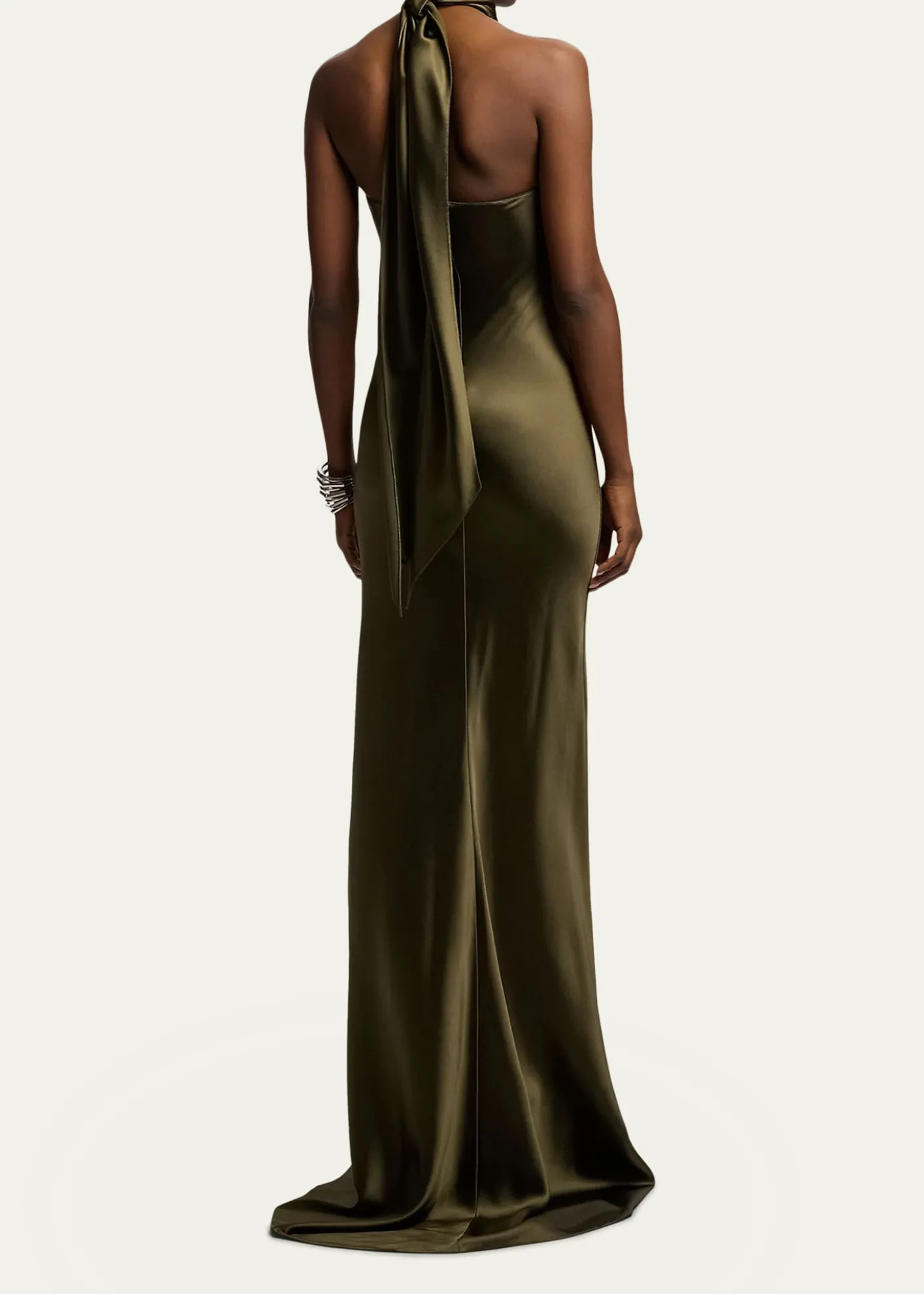 Ralph Lauren CollectionChilton Stretch Satin Halter Evening Dress