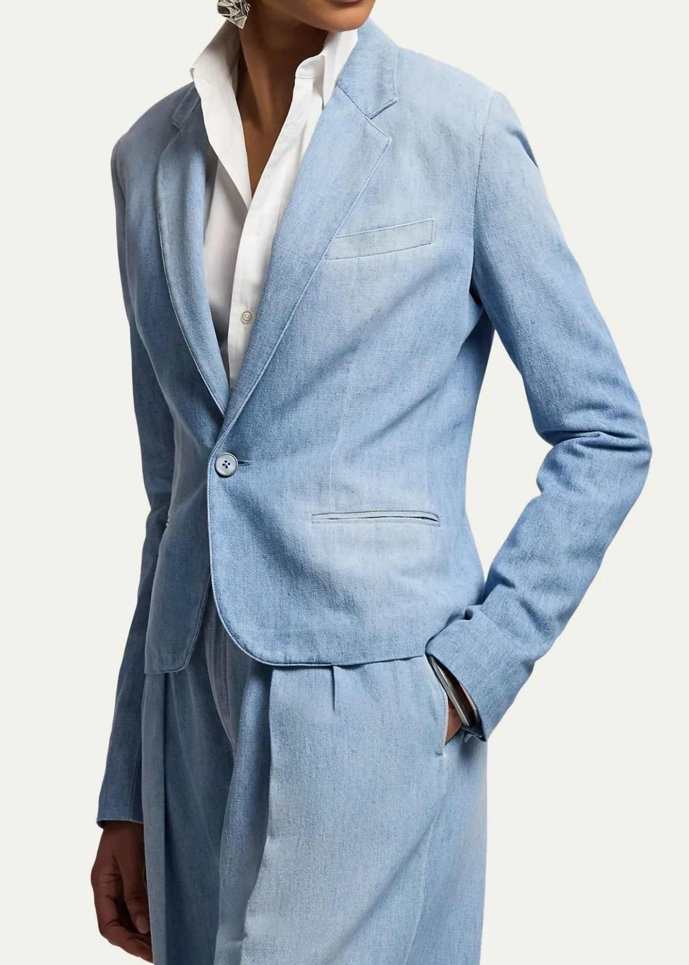 Ralph Lauren CollectionCotton Denim Single-Breasted Jacket