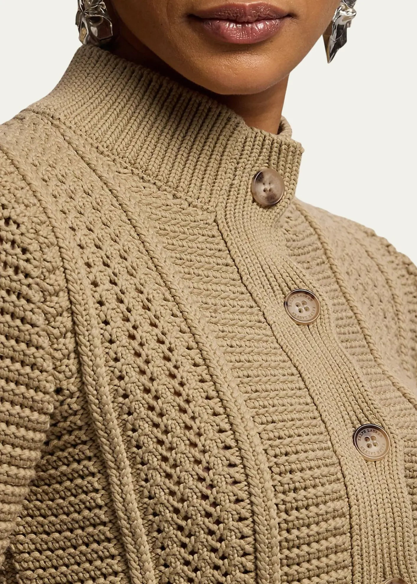 Ralph Lauren CollectionCotton Textured Cardigan Sweater