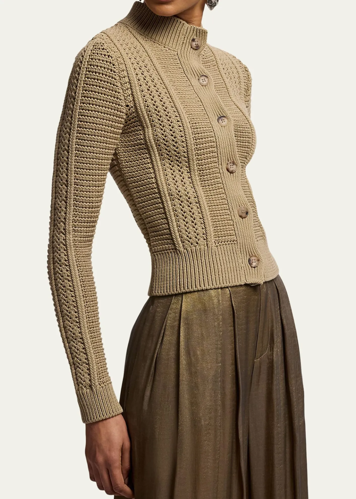 Ralph Lauren CollectionCotton Textured Cardigan Sweater