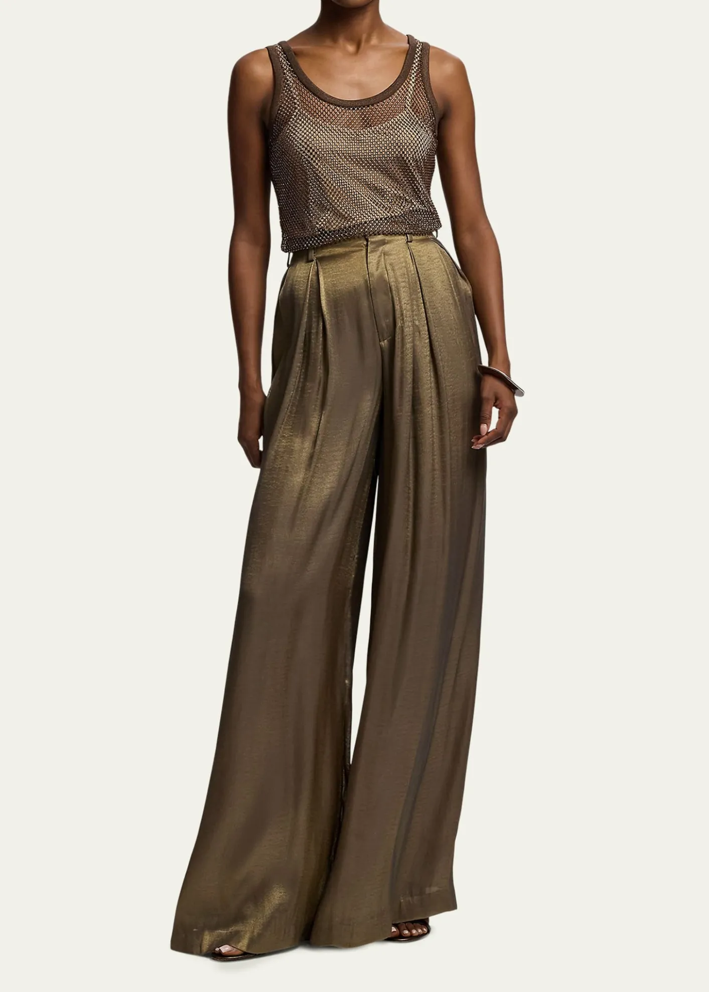 Ralph Lauren CollectionEmbellished Mesh Tank Top