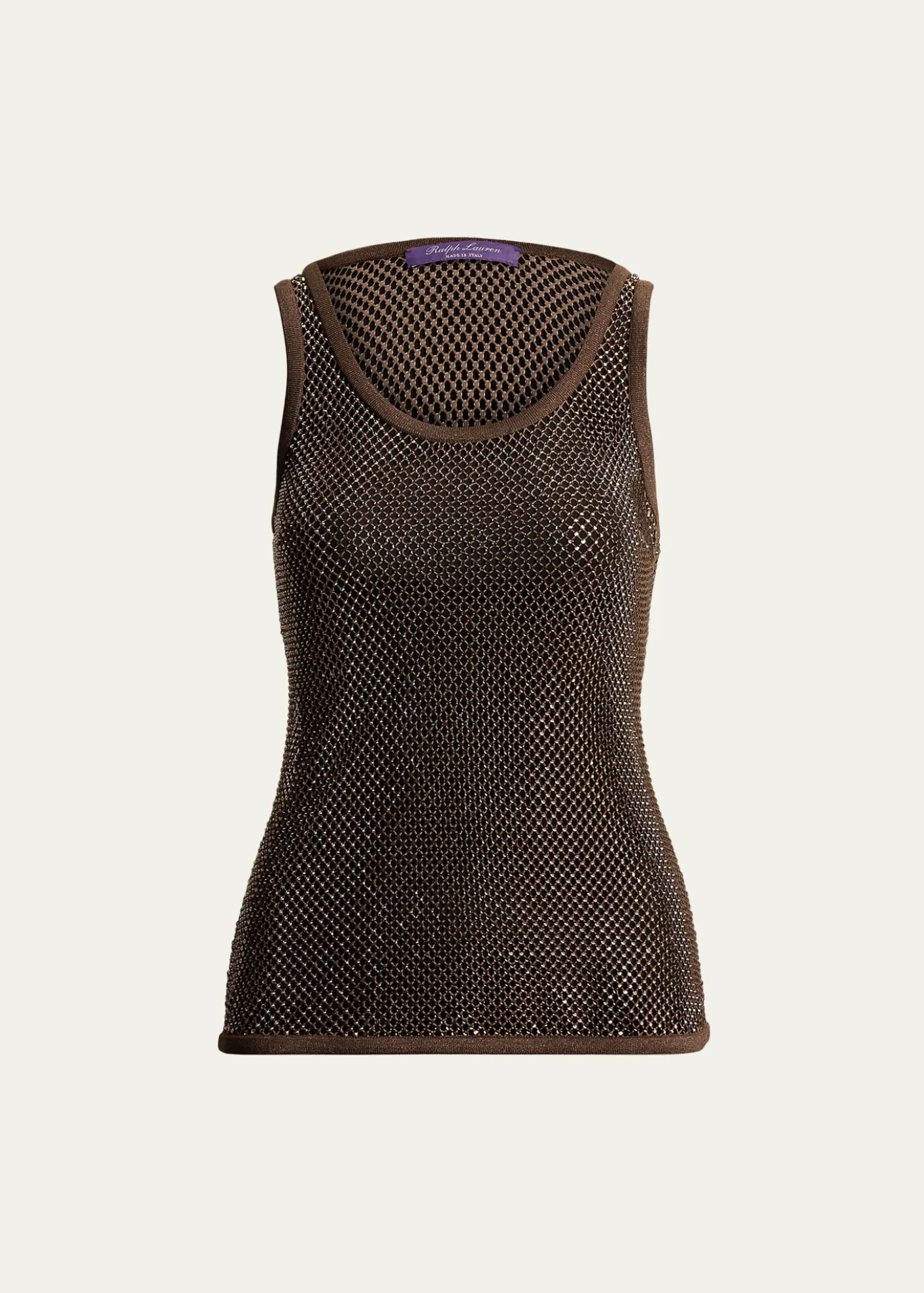 Ralph Lauren CollectionEmbellished Mesh Tank Top