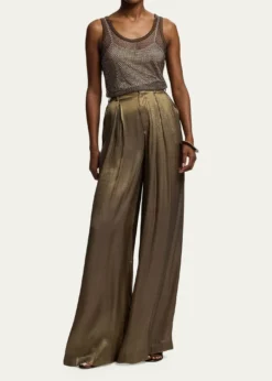 Ralph Lauren CollectionMetallic Lightweight Lame Wide-Leg Trousers