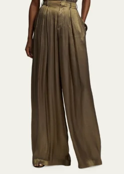 Ralph Lauren CollectionMetallic Lightweight Lame Wide-Leg Trousers