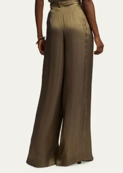 Ralph Lauren CollectionMetallic Lightweight Lame Wide-Leg Trousers