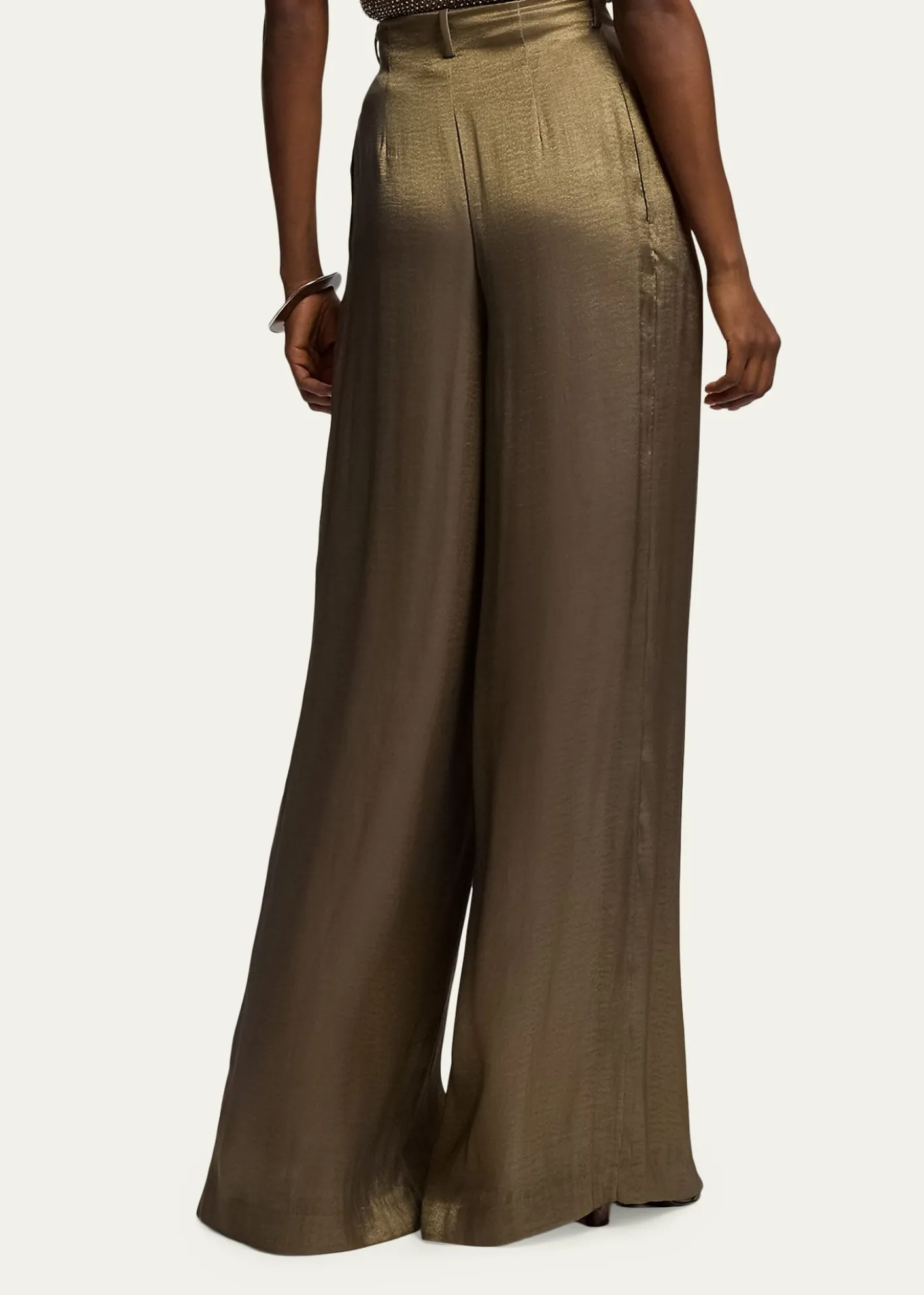 Ralph Lauren CollectionMetallic Lightweight Lame Wide-Leg Trousers