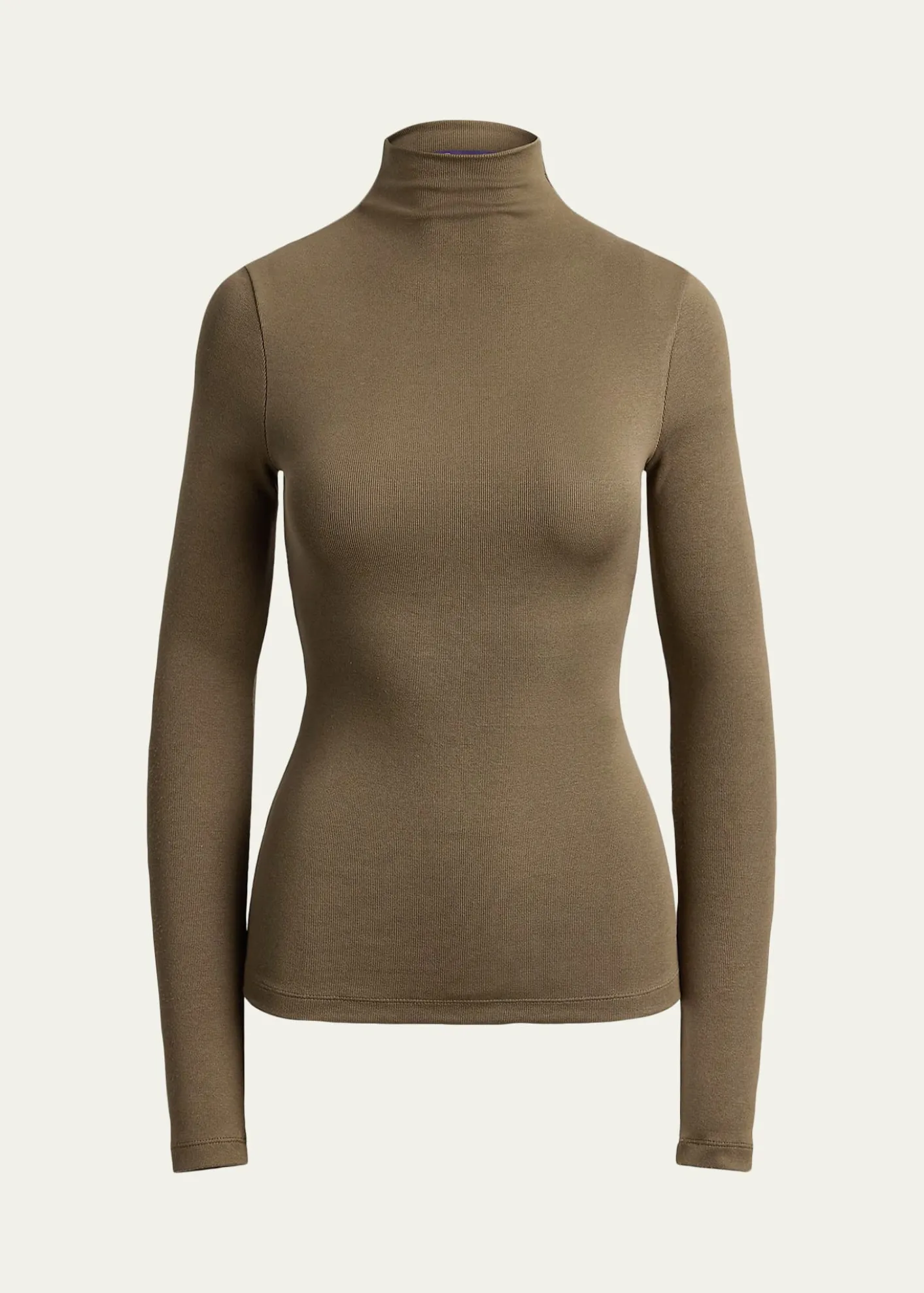 Ralph Lauren CollectionMetallic Silk Rib Turtleneck Top