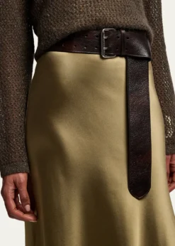 Ralph Lauren CollectionPebbled Vachetta Leather Belt
