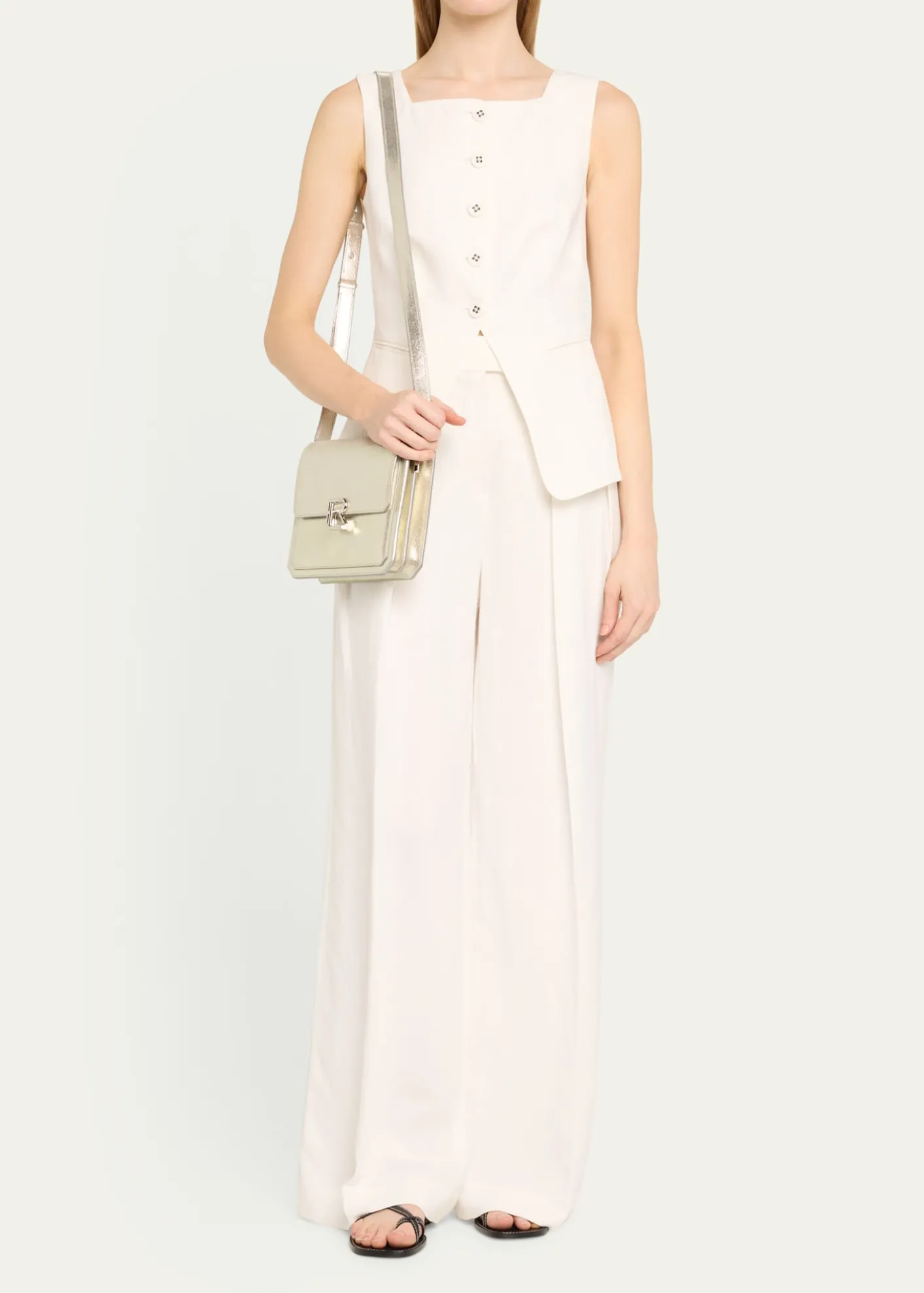 Ralph Lauren CollectionRL 888 Metallic Leather Crossbody Bag