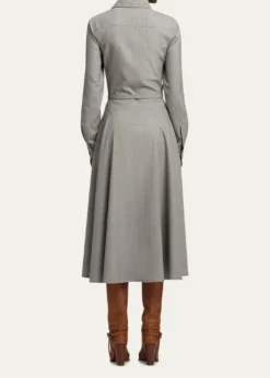 Ralph Lauren CollectionSafford Long-Sleeve Belted Midi Shirtdress