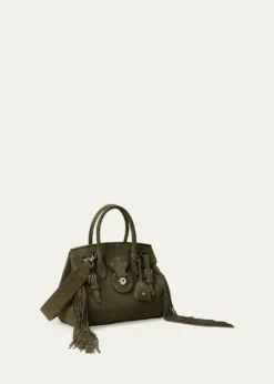 Ralph Lauren CollectionSoft Ricky 27 Fringe-Trim Suede Shoulder Bag