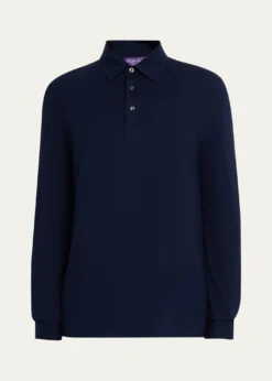 Ralph Lauren Purple LabelCotton-Cashmere Piqué Polo Shirt