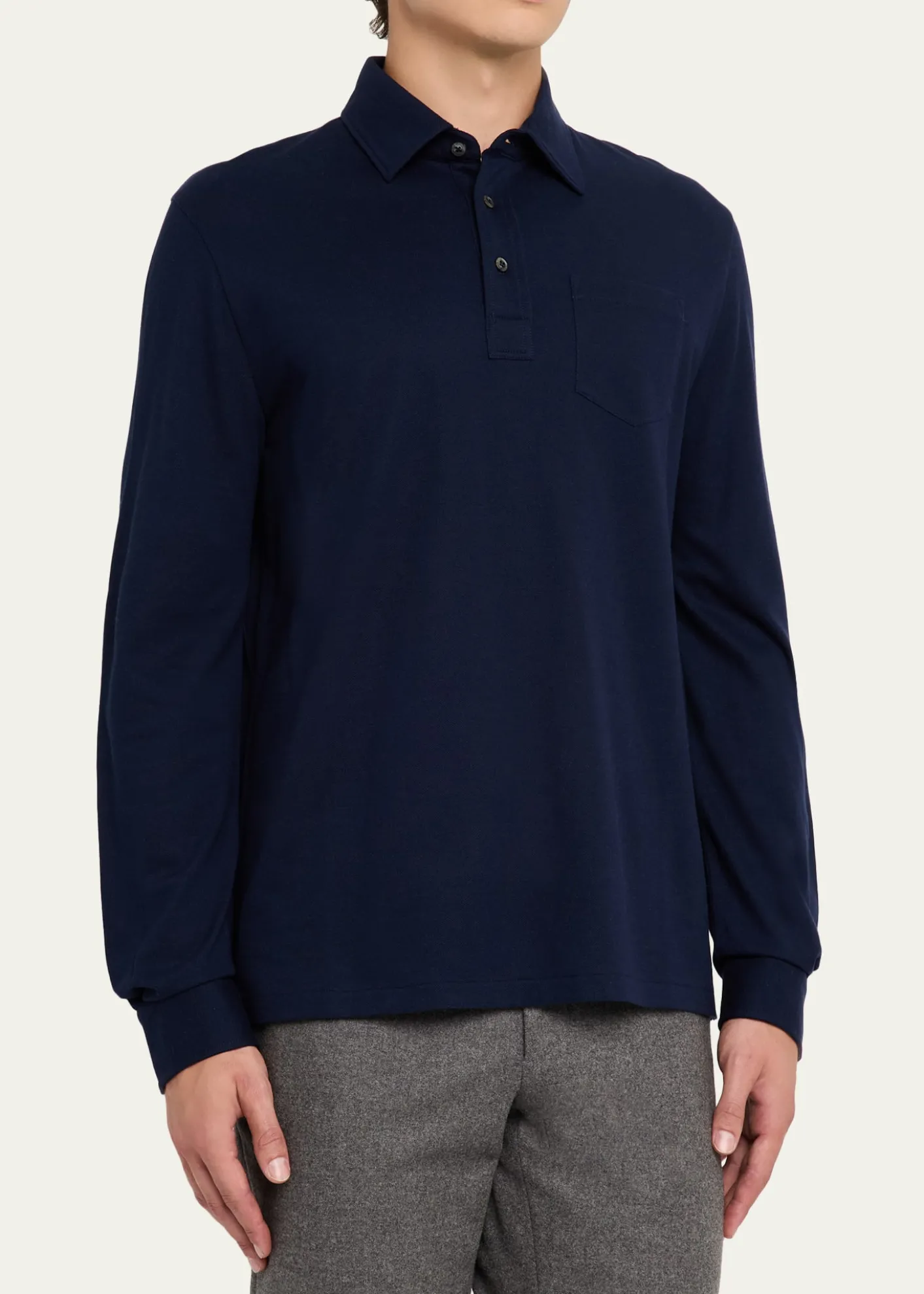 Ralph Lauren Purple LabelCotton-Cashmere Piqué Polo Shirt