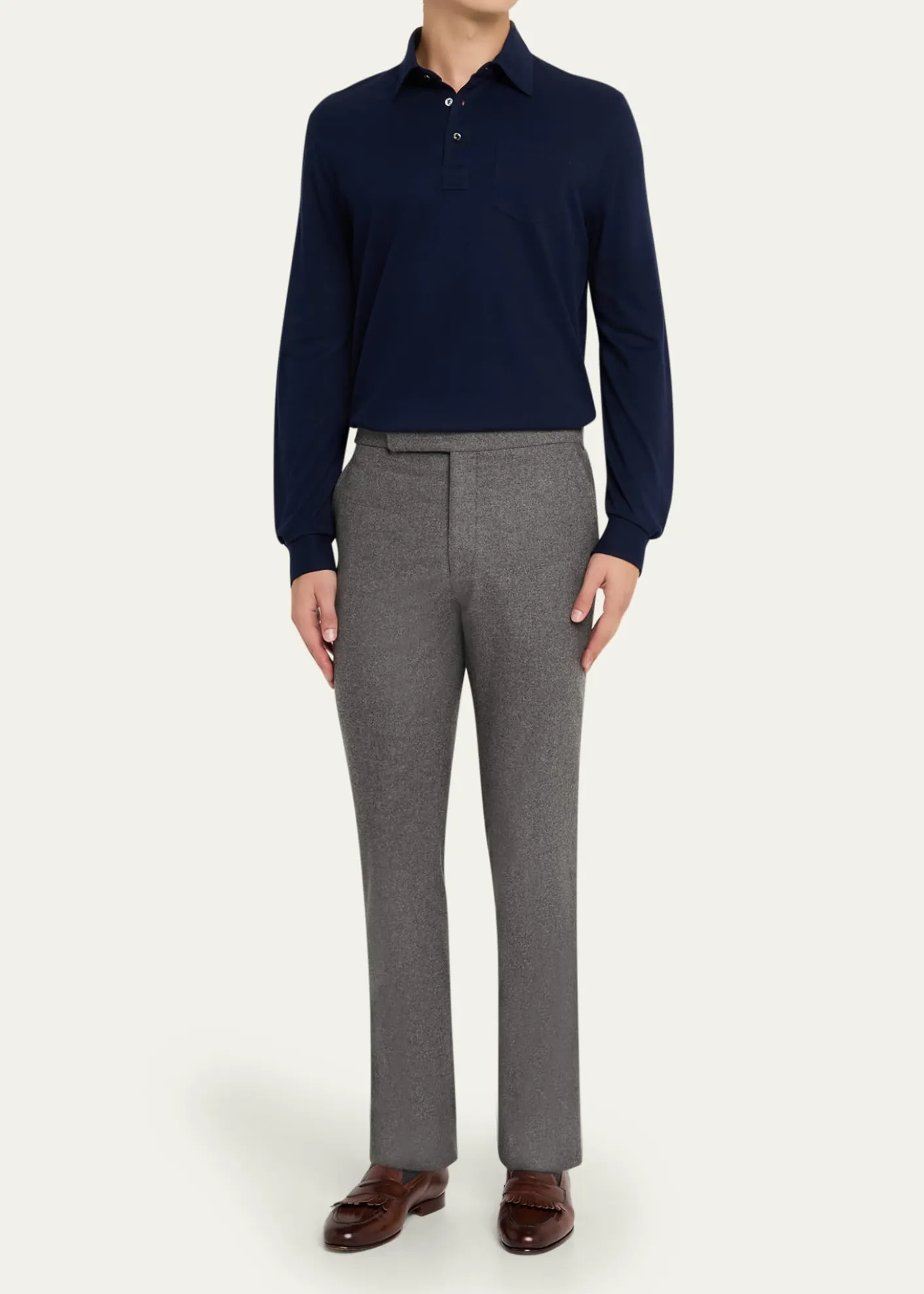 Ralph Lauren Purple LabelCotton-Cashmere Piqué Polo Shirt