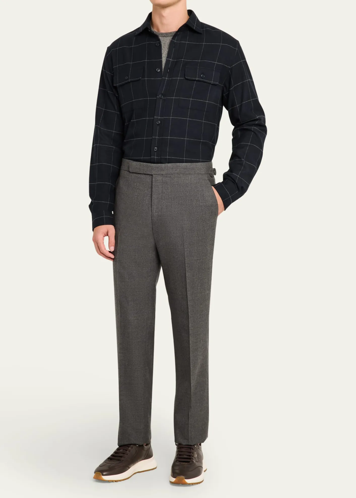 Ralph Lauren Purple LabelGregory Hand-Tailored Flannel Trouser