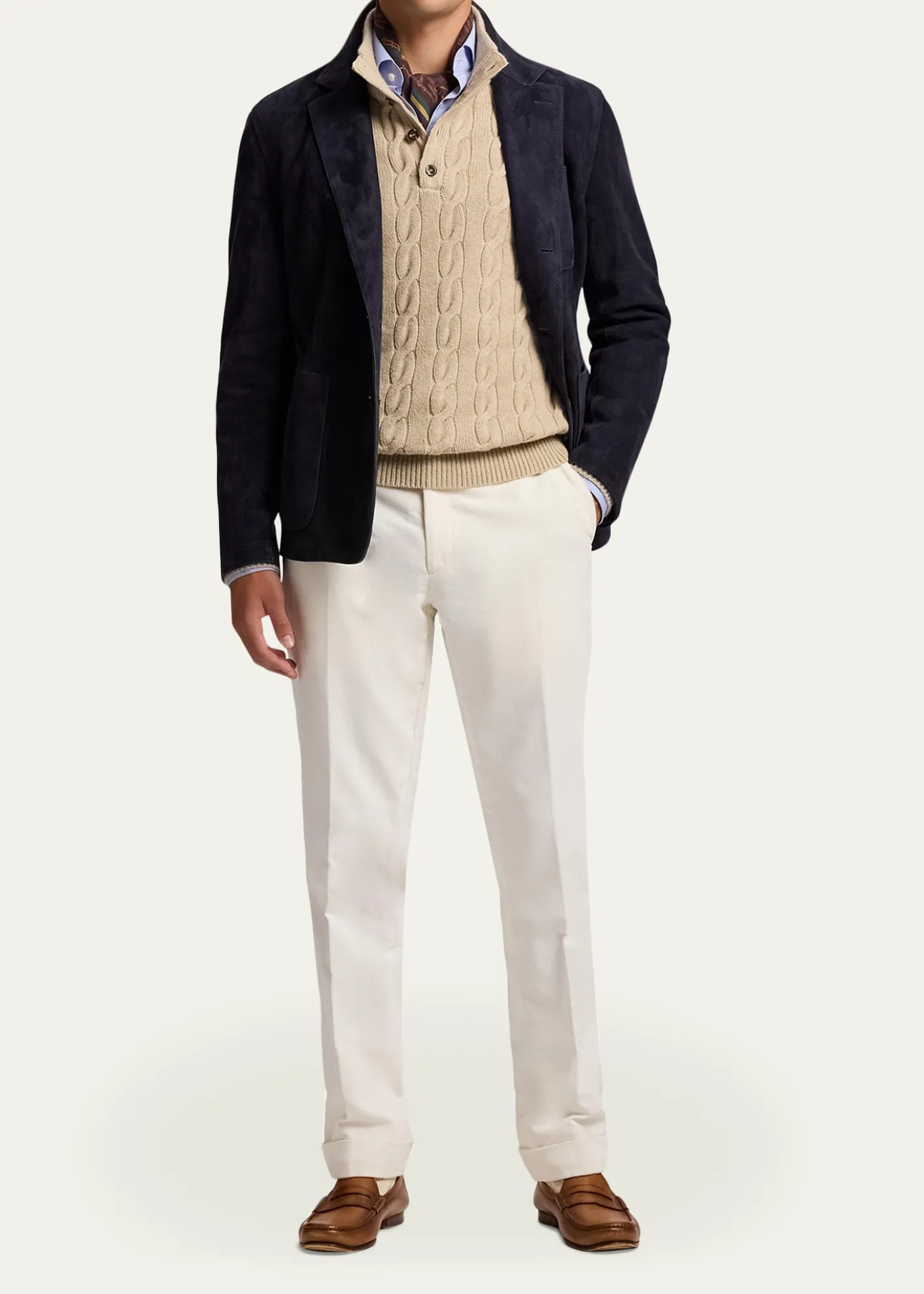 Ralph Lauren Purple LabelHand-Tailored Suede Sport Coat