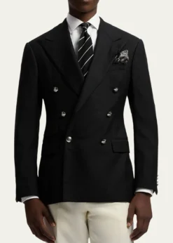 Ralph Lauren Purple LabelMen's Cashmere and Wool Peak Lapel Double-Breasted Blazer