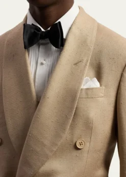 Ralph Lauren Purple LabelMen's Super Slub Twill Shawl Lapel Double-Breasted Blazer