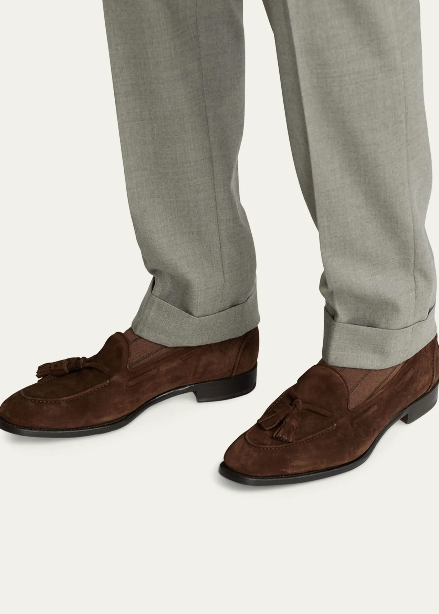 Ralph Lauren Purple LabelMen's Luther Calf Suede Tassel Loafers