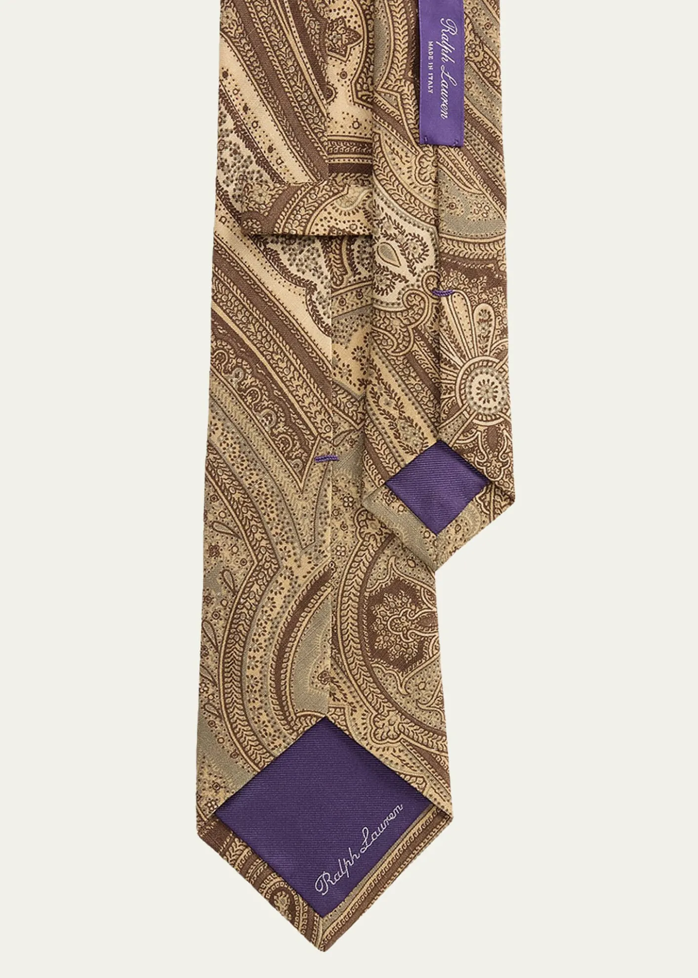 Ralph Lauren Purple LabelPaisley Linen-Silk Tie