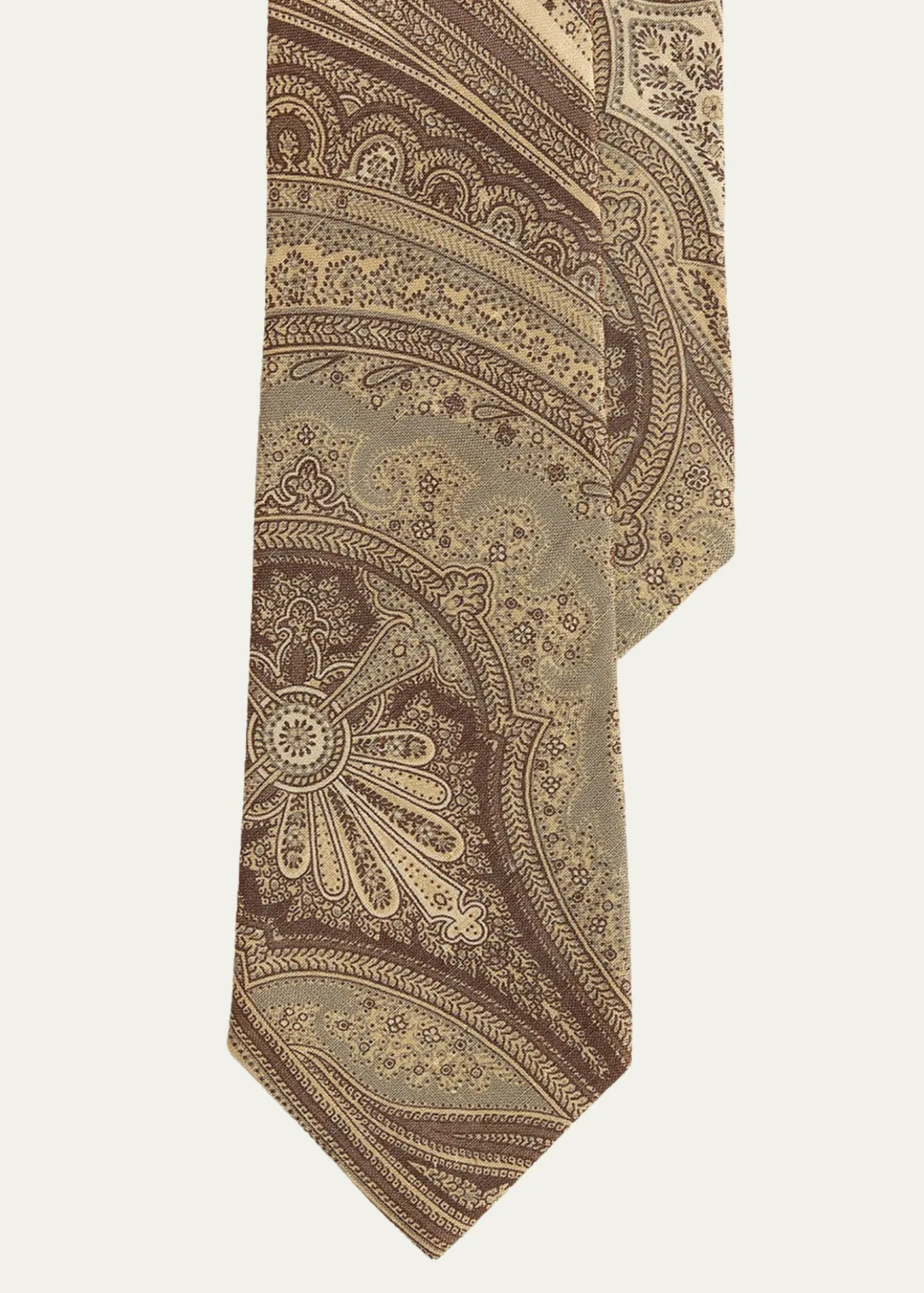 Ralph Lauren Purple LabelPaisley Linen-Silk Tie