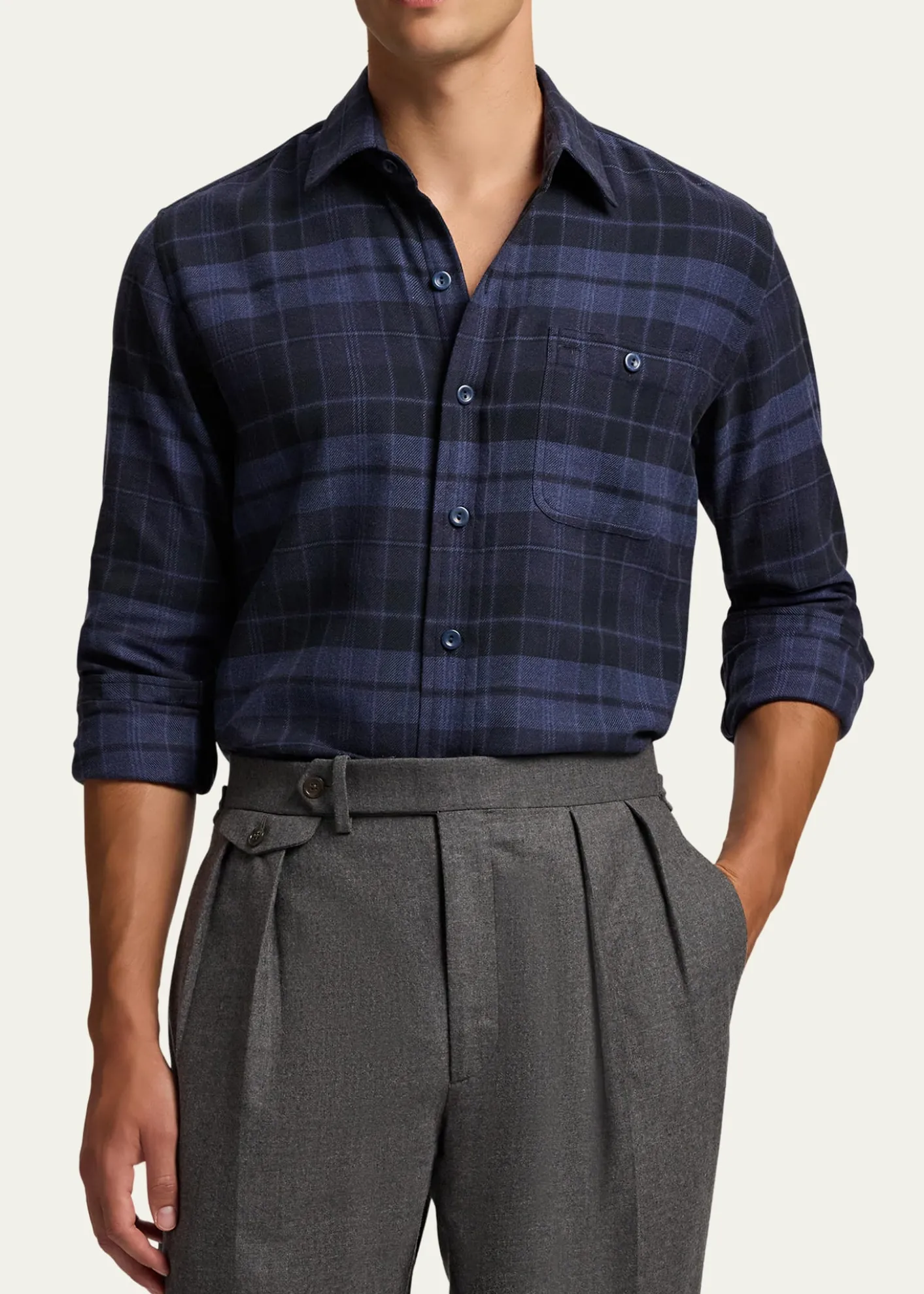 Ralph Lauren Purple LabelPlaid Twill Shirt