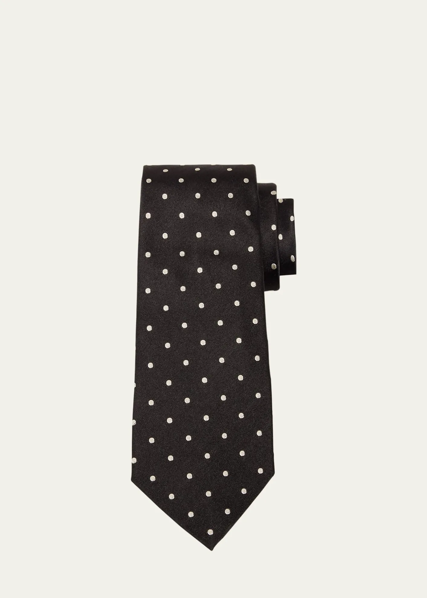 Ralph Lauren Purple LabelPolka-Dot Silk Satin Tie