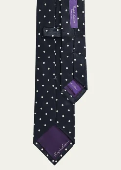 Ralph Lauren Purple LabelPolka-Dot Silk Satin Tie