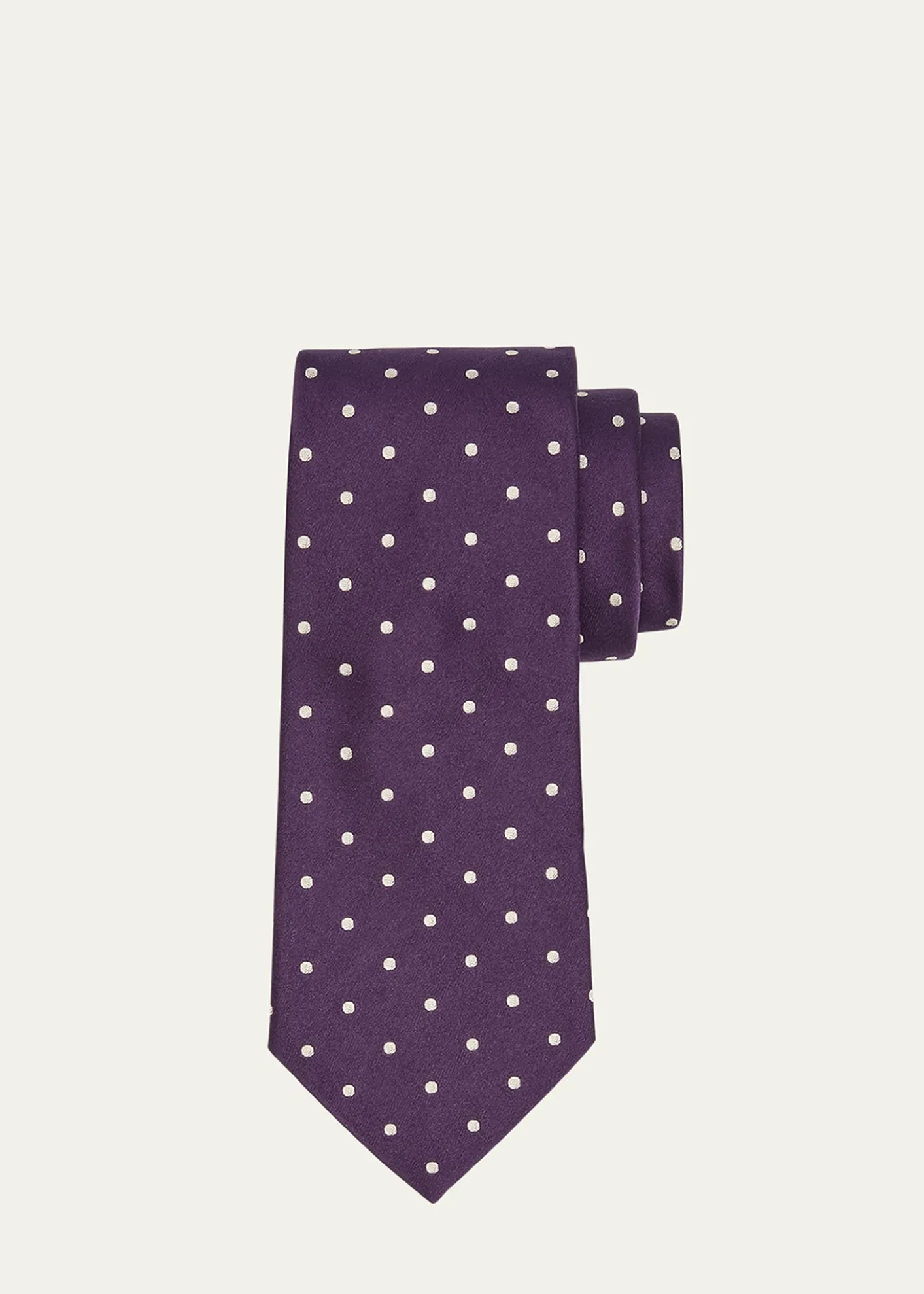 Ralph Lauren Purple LabelPolka-Dot Silk Satin Tie