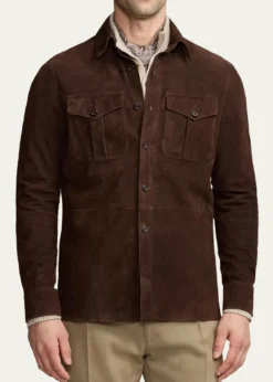Ralph Lauren Purple LabelSuede Overshirt
