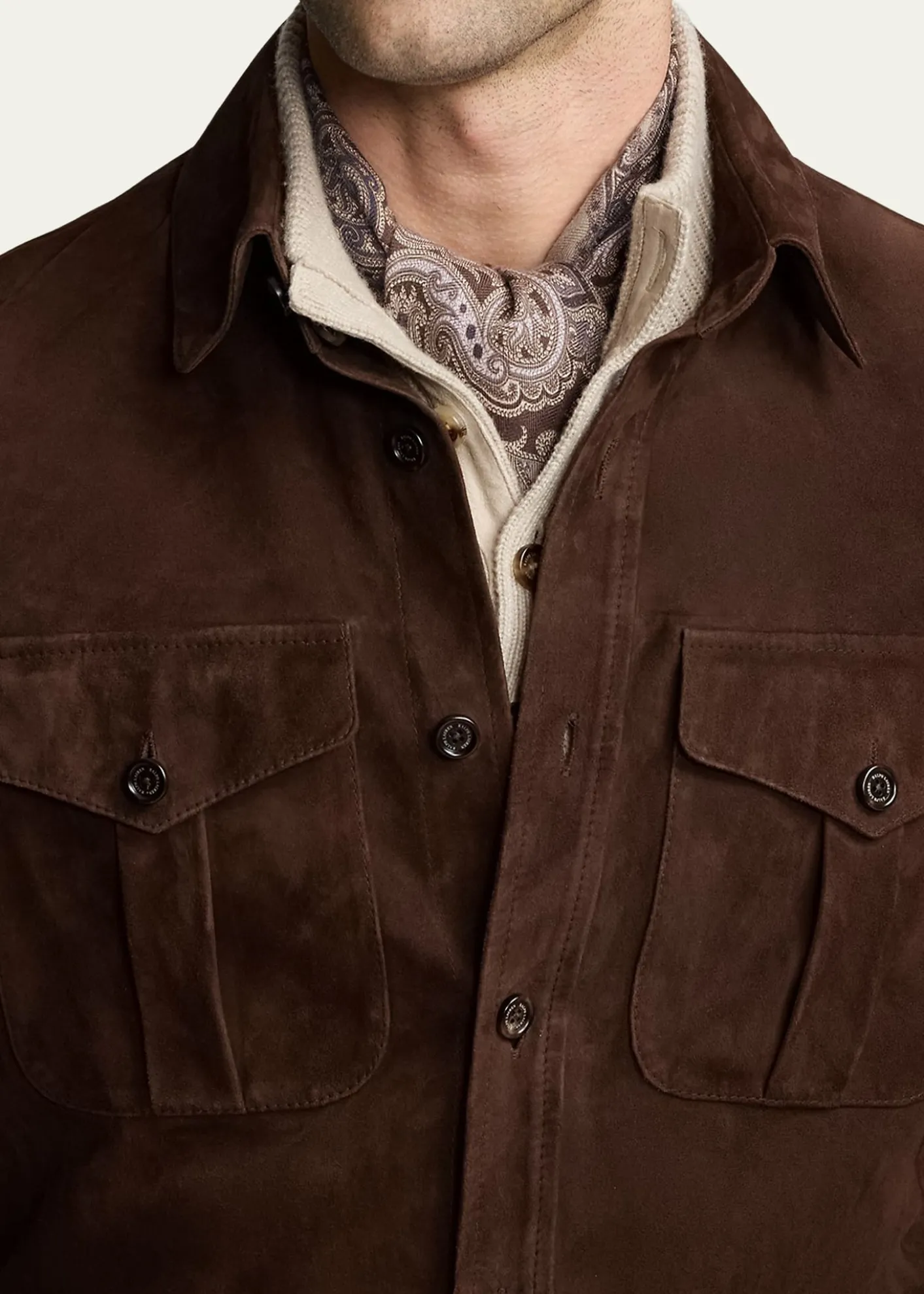Ralph Lauren Purple LabelSuede Overshirt