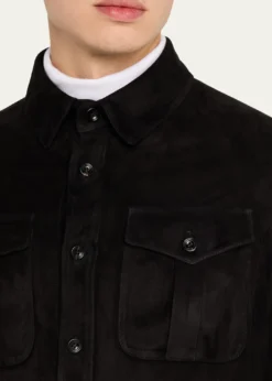 Ralph Lauren Purple LabelSuede Overshirt