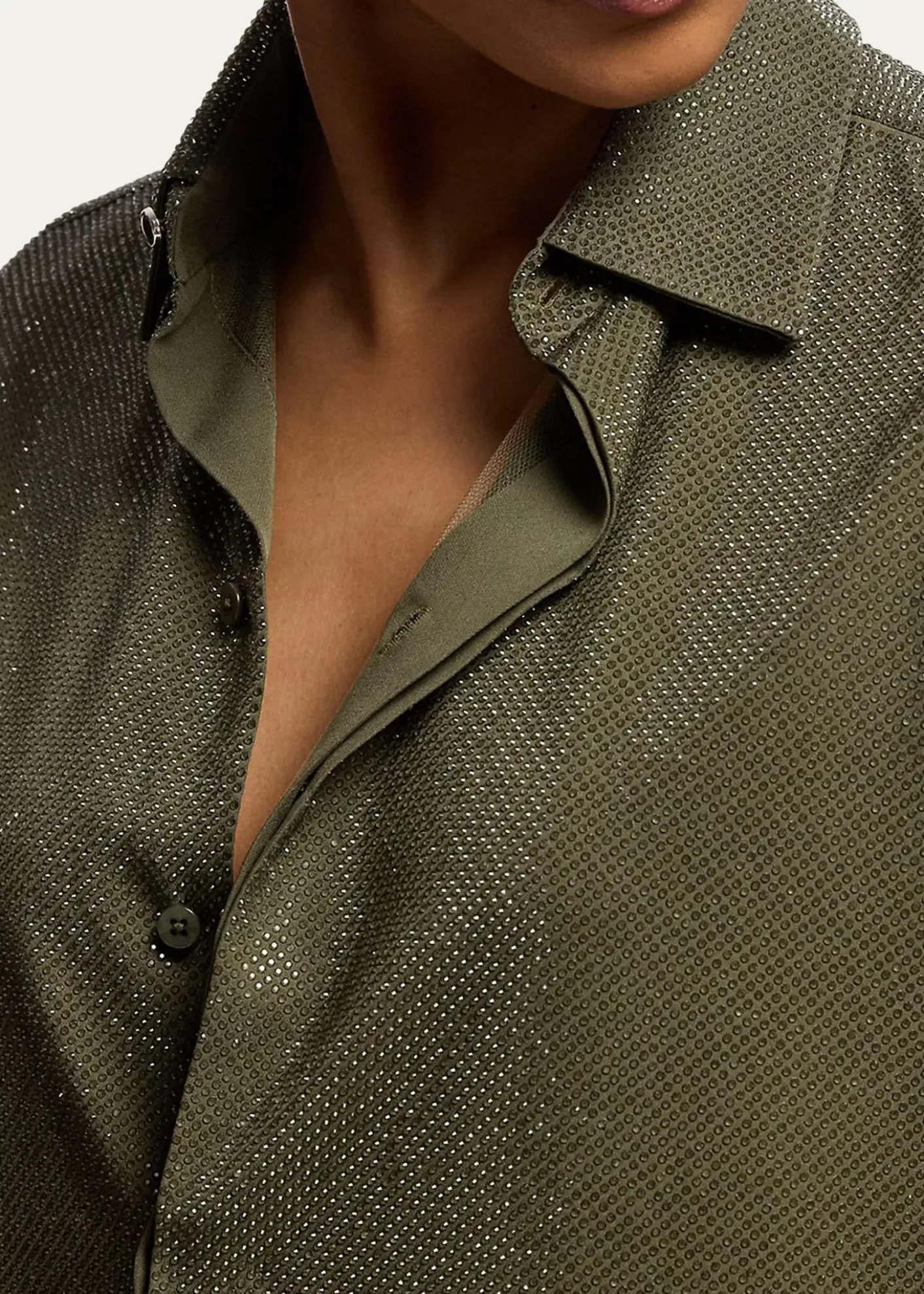 Ralph LaurenSilk Long-Sleeve Mesh Shirt