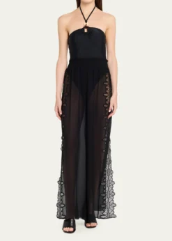 Ramy BrookAthena Side-Split Wide-Leg Cotton Pants