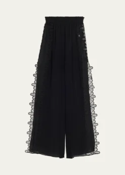 Ramy BrookAthena Side-Split Wide-Leg Cotton Pants