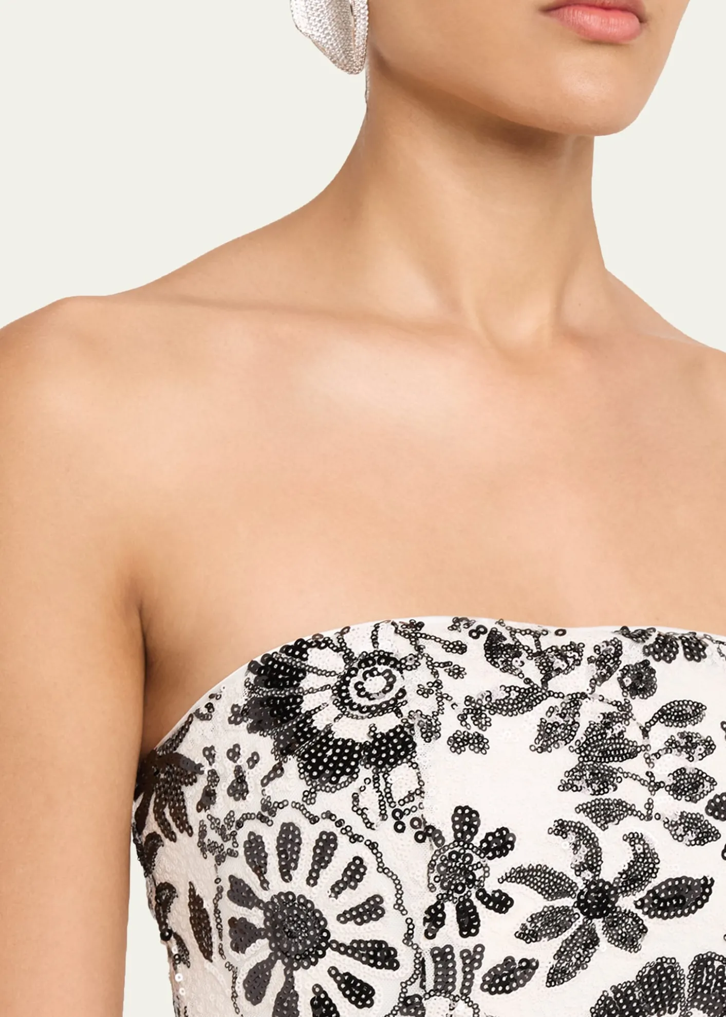 Ramy BrookBonnie Strapless Floral Sequin Column Midi Dress