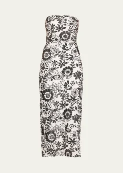 Ramy BrookBonnie Strapless Floral Sequin Column Midi Dress