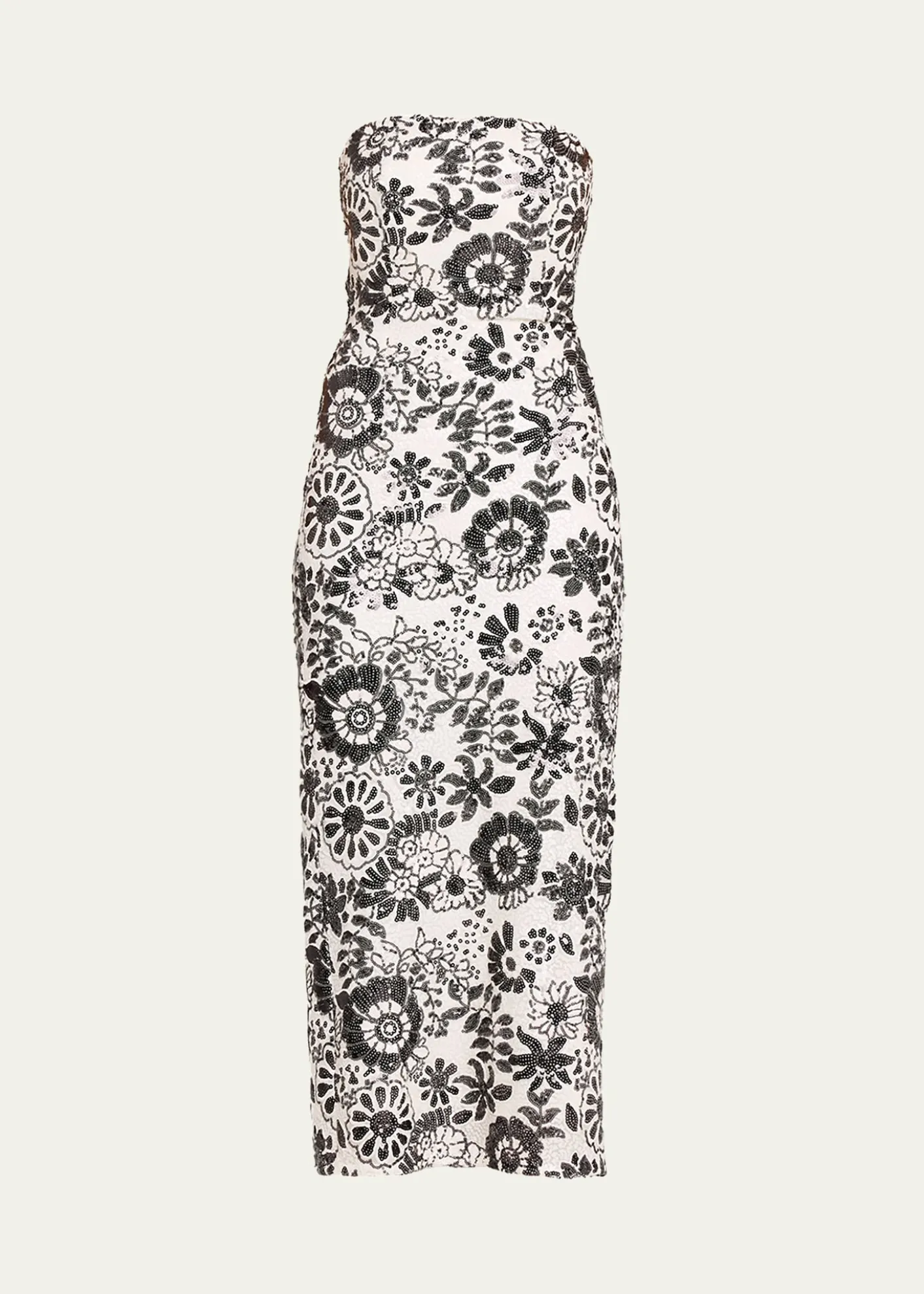 Ramy BrookBonnie Strapless Floral Sequin Column Midi Dress