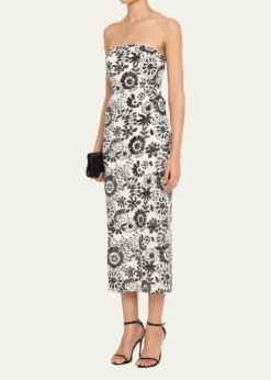 Ramy BrookBonnie Strapless Floral Sequin Column Midi Dress