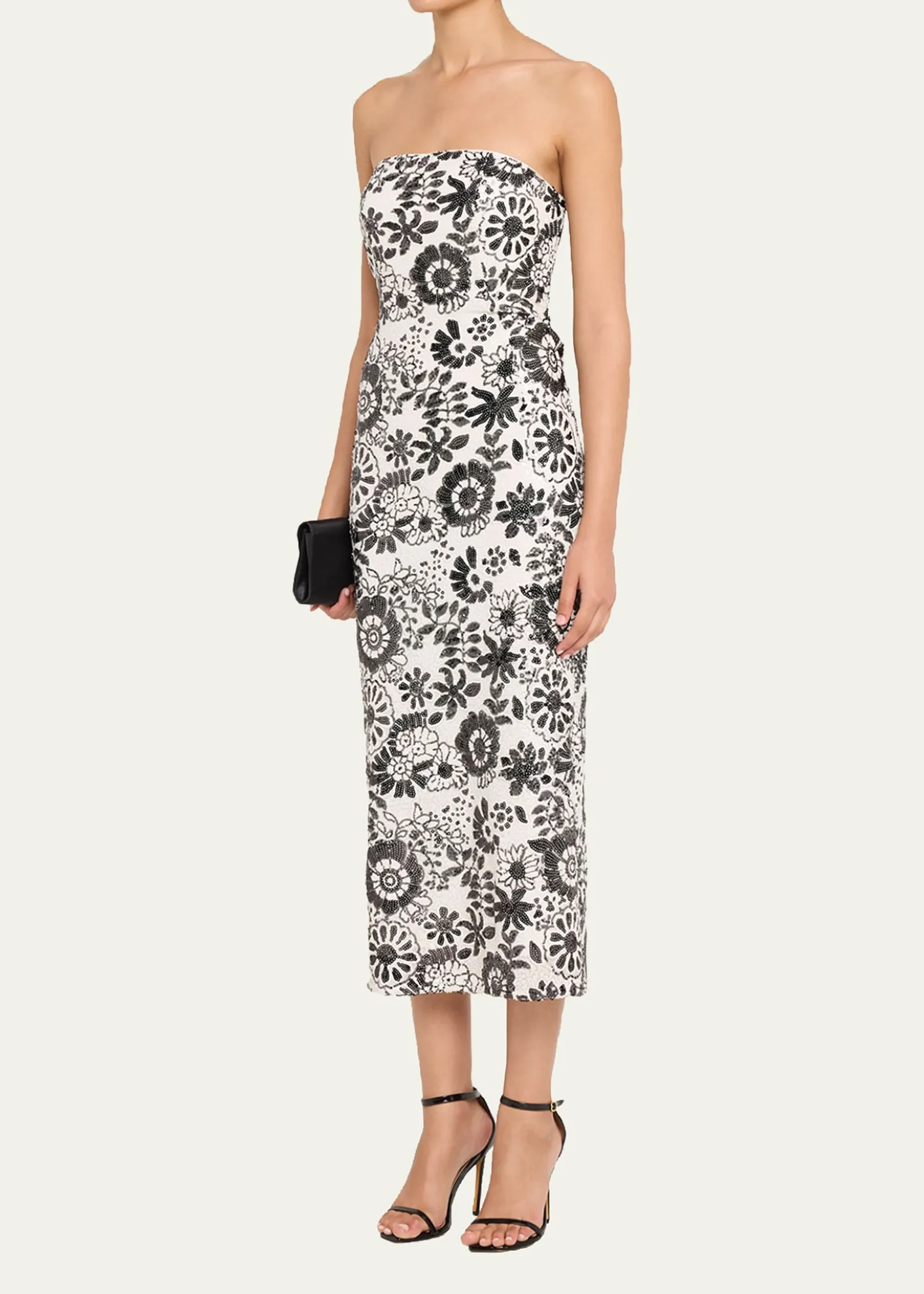 Ramy BrookBonnie Strapless Floral Sequin Column Midi Dress