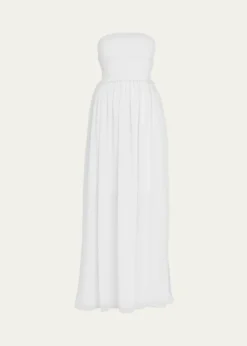 Ramy BrookCalista Smocked Strapless Side-Split Coverup Dress