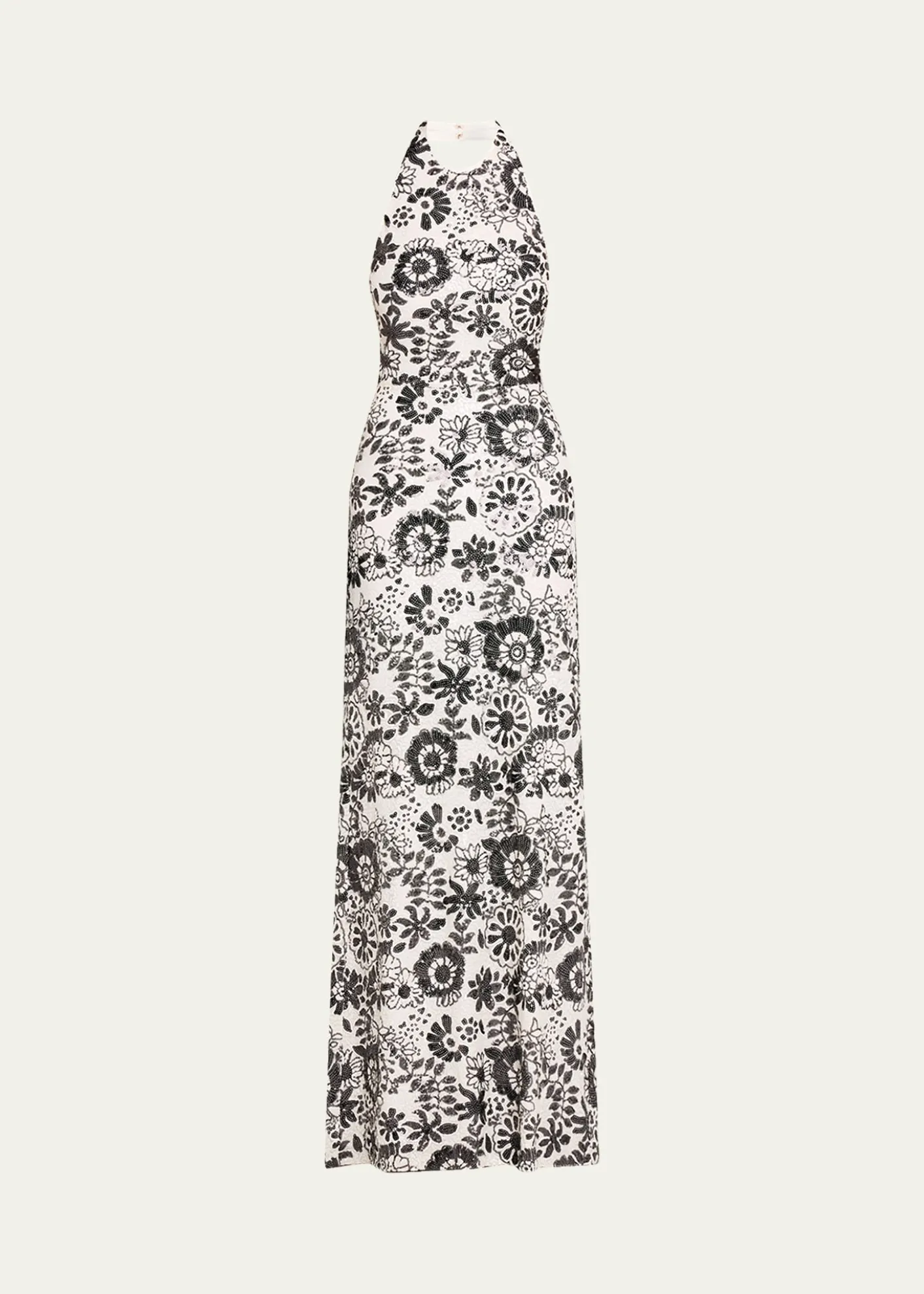 Ramy BrookCandice Floral Sequin Halter Gown