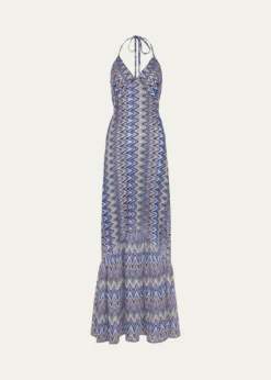 Ramy BrookDelilah Chevron Halter Maxi Dress